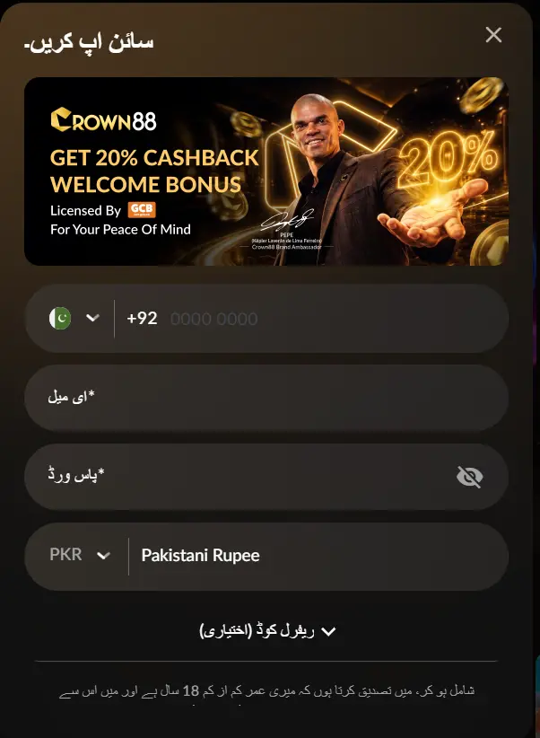 Crown88 register